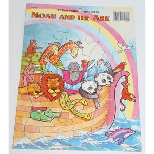 Vintage Noah and the Ark 12 Piece Cardboard Tray Puzzle 1999 Playmore Inc B15245